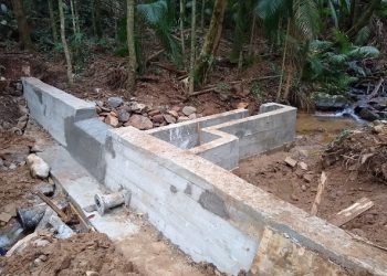 Concreto na barragem da nova captação de água de Nova Trento é concluída