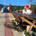Deck paisagístico no acesso à nova ponte está interditado, em São João Batista