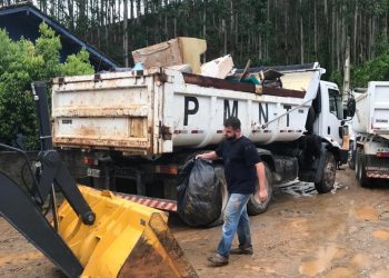 Nova Trento intensifica manutenções de emergência após estragos causados pelas fortes chuvas