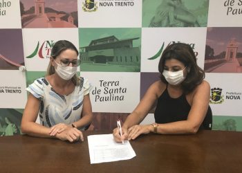 Secretarias de Saúde e Educação de Nova Trento assinam termo de compromisso do Programa Saúde na Escola