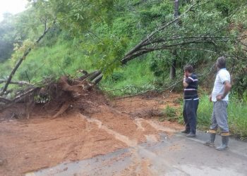 Deslizamento de terra bloqueia meia pista da rodovia SC-108, em Major Gercino
