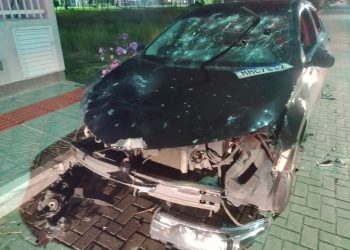 Homem é preso em Tijucas, após efetuar disparos e destruir o próprio carro