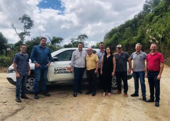 Coordenador do Deinfra visita SC-408 em Major Gercino