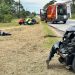 Carro e motocicleta colidem na Rodovia SC-410, em Canelinha