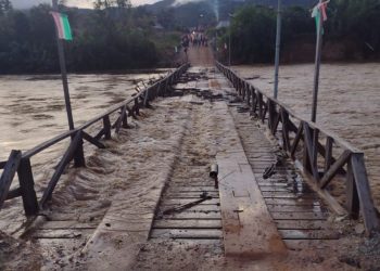 Trânsito sobre ponte provisória da Colônia Nova Itália é temporariamente suspenso
